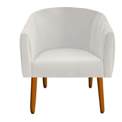 Poltrona Julia Decoração Salão Cadeira Escritório Recepção Estar Amamentação Suede Bege D'classe Decor