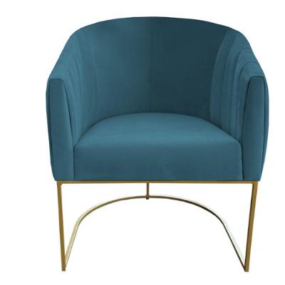 Poltrona Julia Com Base De Ferro Sala De Estar Escritório Recepção Clinica Suede Azul Tiffany D'classe Decor
