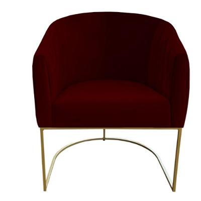 Poltrona Julia Com Base De Ferro Sala De Estar Escritório Recepção Clinica Suede Marsala D'classe Decor