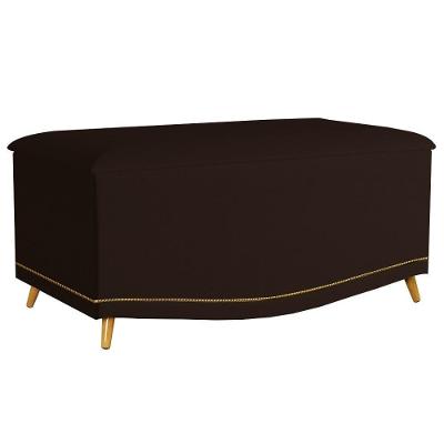 Calçadeira Baú Solteiro 90cm Com Tachas Imperial J02 Sintético Marrom Escuro - Mpozenato
