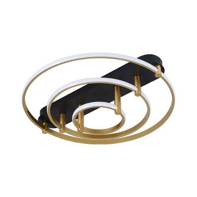 Plafon Skylight Listo 3106m Led Bivolt Preto-dourado
