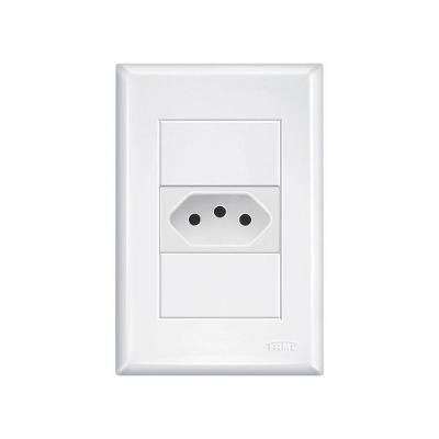 Tomada Fame Evidence 2p+t 10a Com Placa 4x2 Branco
