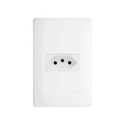 Tomada Fame Habitat 2p+t 10a Com Placa 4x2 Branca