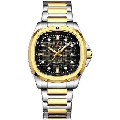 Relógio Pulseira De Aço Inoxidável Luminoso á Prova D´agua Dourado Prata
