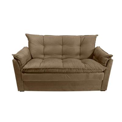 Sofá Small 3 Lugares Conforto 160cm Suede Marrom Herrero Decor Marrom