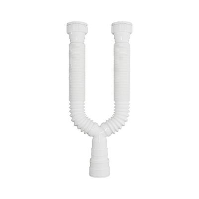 Sifão Duplo Sanfonado Extensível Blukit 70cm Branco Universal 030205