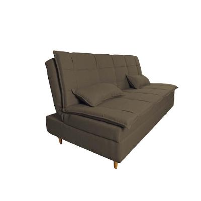 Sofá Cama 3 Lugares 197cm Soho Suede Marrom Herrero Decor Marrom