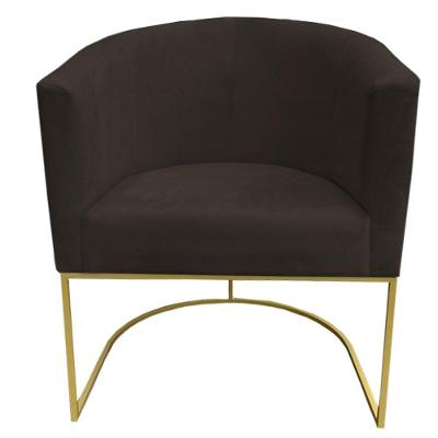Poltrona Paola Base De Ferro Sued Marrom D'classe Decor