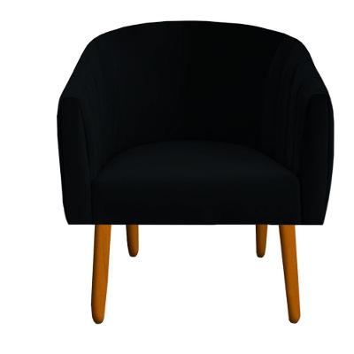 Poltrona Julia Decoração Salão Cadeira Escritório Recepção Estar Amamentação Suede Preto D'classe Decor