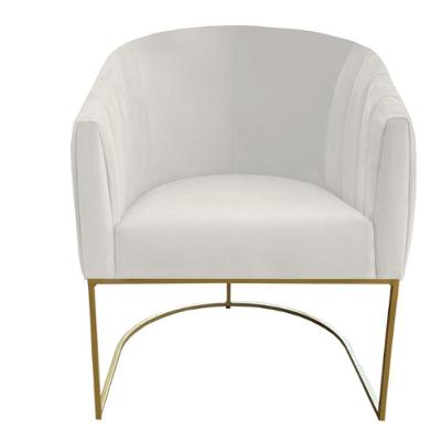 Poltrona Julia Com Base De Ferro Sala De Estar Escritório Recepção Clinica Suede Bege- D'classe Decor