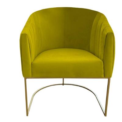 Poltrona Julia Com Base De Ferro Sala De Estar Escritório Recepção Clinica Suede Amarelo D'classe Decor