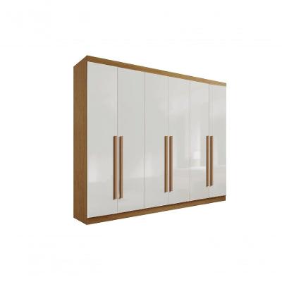 Roupeiro 6 Portas 6 Gavetas Com Pés Da Vinci Plus - D' Doro Cinamomo-off White