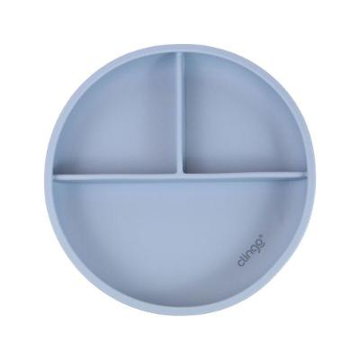Prato De Silicone Azul Com Divisórias E Design Seguro