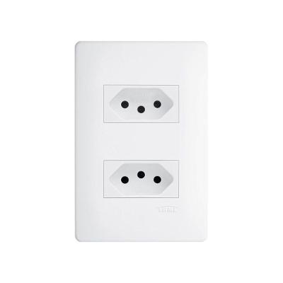 Tomada Dupla Fame Habitat 2p+t 10a Com Placa 4x2 Branca