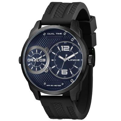 Relógio Lince Masculino Analógico Dual Time Azul Mrph163l D2px