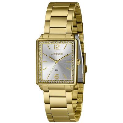 Relógio Lince Feminino Quadrado Dourado Lqg4737l28 S2kx