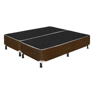 Base Cama Box King 2,03 X 1,93 X 0,42 Suede Marrom