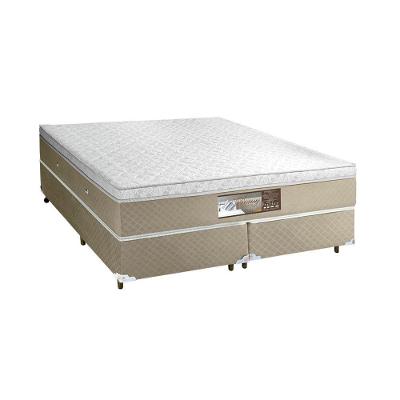 Base Box E Colchao Queen Sensy Euro Pilow Com Molas Ensacadas 1,98x1,58x0,74 Branco - Bege