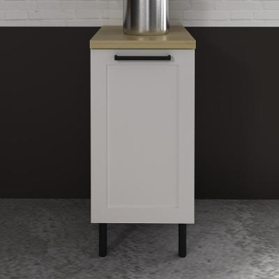 Balcão De Cozinha Em Mdf Com Tampo E 1 Porta 40cm Multimóveis Cr20464 Branco Carvalho Tropical