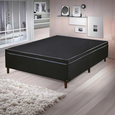 Base Cama Box Bau Articulado Casal 1,88x1,38x0,40 Suede E Preto