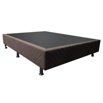 Base Box Para Cama Casal 138x188cm Liz S05 Suede Bordado Marrom - Mpozenato