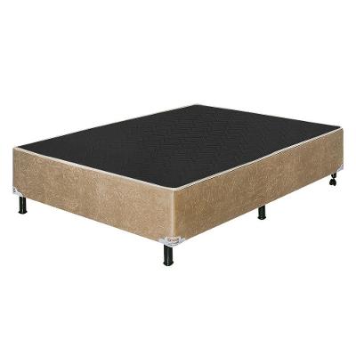 Base Cama Box Casal 1,88 X 1,38 X 0,42 Suede Bege