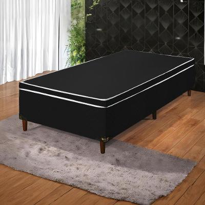 Base Cama Box Bau Articulado Solteiro 1,88x0,88x0,40 Suede E Preto