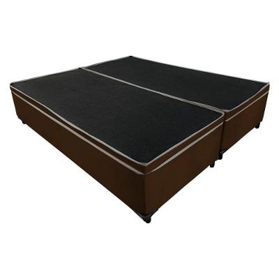 Base Cama Box Bau Articulado King 2,03x1,93x0,40 Suede E Marrom
