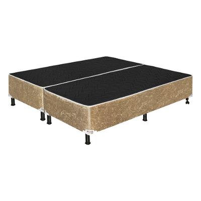 Base Cama Box Queen 1,98 X 1,58 X 0,42 Suede Bege