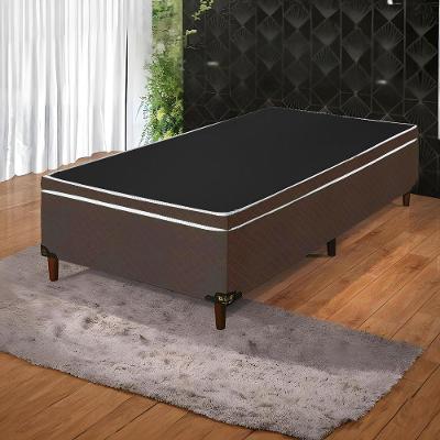 Base Cama Box Bau Articulado Solteiro 1,88x0,88x0,40 Suede E Marrom