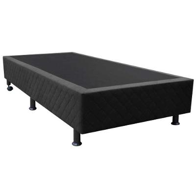 Base Box Para Cama Solteiro 88x188cm Liz S05 Suede Bordado Preto - Mpozenato
