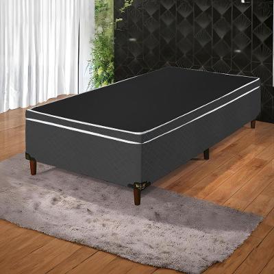 Base Cama Box Bau Articulado Solteiro 1,88x0,88x0,40 Suede E Cinza