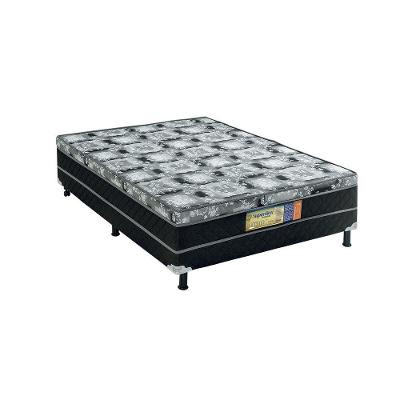 Cama Box Conjugado Casal Super Box Premium Espuma D28 1,88 X 1,38 X 0,52 Branco E Preto
