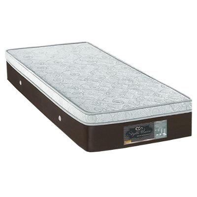 Colchão Solteiro Stylle Unico Molas Ensacadas 1,88x0,88x0,28 Branco E Marrom
