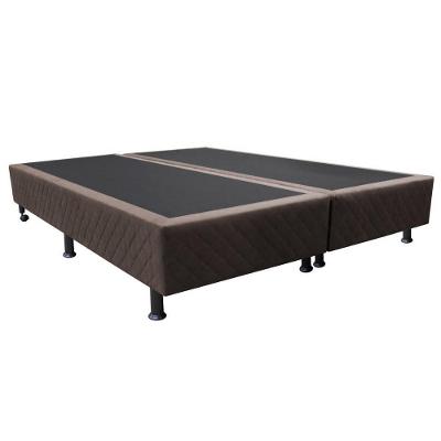 Base Box Para Cama Casal Queen 158x198cm Bipartido Liz S05 Suede Bordado Marrom - Mpozenato
