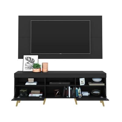 Rack com Painel TV até 65" Espelho e Pés Retrô Multimóveis