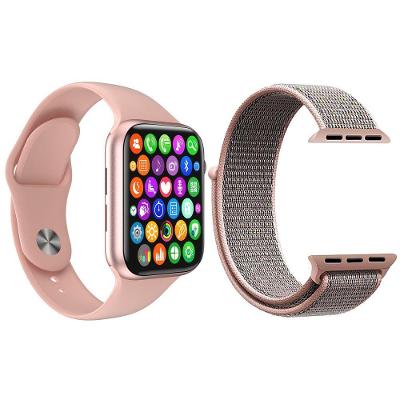 Kit 1 Relógio Inteligente Smartwatch W34 S Rosa Android Ios + 1 Pulseira Extra Nylon Rosa