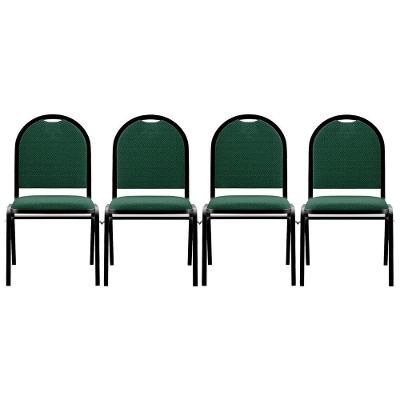 Kit 4 Cadeiras Hoteleiras Auditório Empilhável Linho M23 Verde - Mpozenato