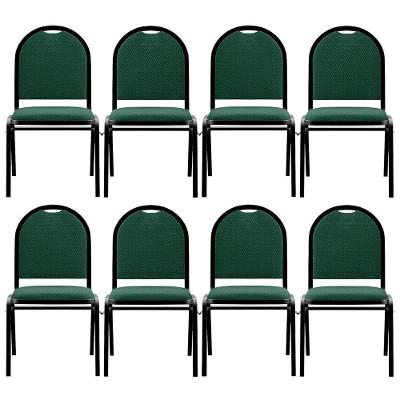Kit 8 Cadeiras Hoteleiras Auditório Empilhável Linho M23 Verde - Mpozenato