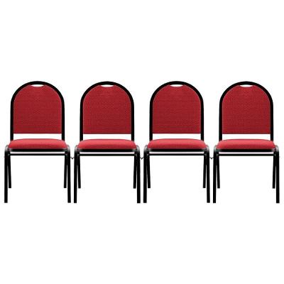 Kit 4 Cadeiras Hoteleiras Auditório Empilhável Linho M23 Vermelho - Mpozenato