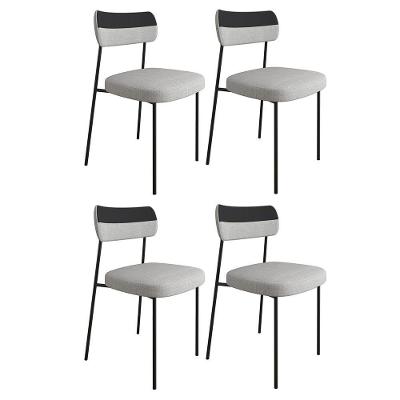 Kit 4 Cadeiras Estofadas Milli Corano-linho A14 Preto-cinza - Mpozenato