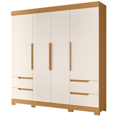 Guarda Roupa Vivacce 4 Portas E 4 Gavetas Albatroz Cinamomo/off White (flex)