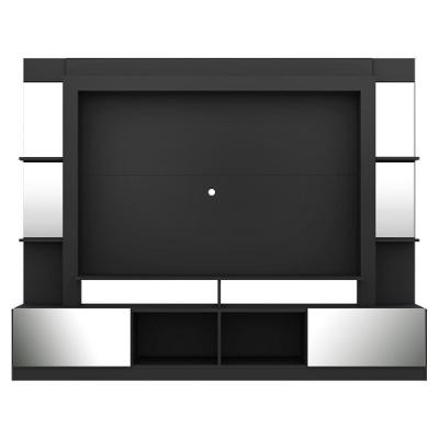 Rack Estante Suporte Tv 65´´ Espelho Preto/Laca Fumê
