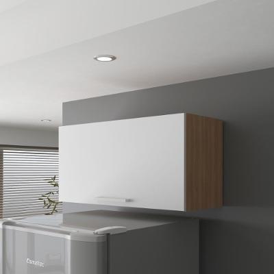 Armário De Cozinha Aéreo Com 1 Porta Basculante 80cm Multimóveis Cr20417 Freijó Branco