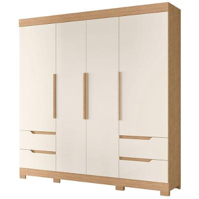 Guarda Roupa Vivacce 4 Portas E 4 Gavetas Albatroz Freijo/off White
