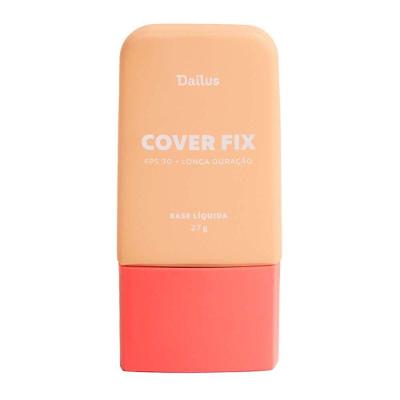 Base Líquida Cover Fix 30ml Dailus Cobertura Perfeita e Alta Fixação D3 Claro