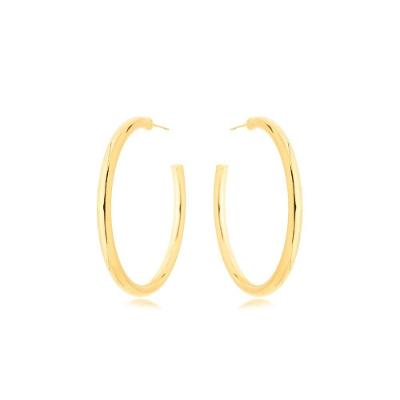 Brinco Argola Lisa Tarraxa Banhada A Ouro 18k