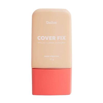 Base Líquida Cover Fix 30ml Dailus Cobertura Perfeita e Alta Fixação D2 Claro