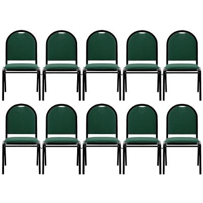 Kit 10 Cadeiras Hoteleiras Auditório Empilhável Linho M23 Verde - Mpozenato