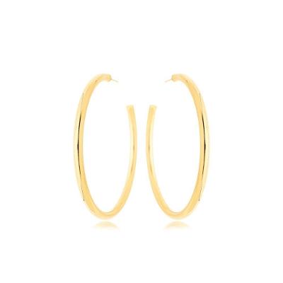 Brinco Argola Lisa Tarraxa Banhada A Ouro 18k